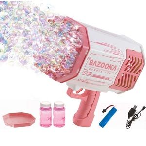 Bubble Gun Machine Automatic 69 Hole Bubble Blaster Gun Blower for Kids Toy